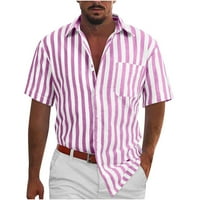 Golf majice za muškarce polo majice za muškarce muškarci modni casual gumbi prugasti pansion s kratkim