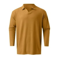 Muška polo majica Casual Jesenska prugasta tkanina majica V izrez Okrenite majicu s dugim rukavima na