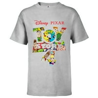 Disney Pixar Toy Story logotip i likovi Majica - majica kratkih rukava za djecu - prilagođeno-atletski