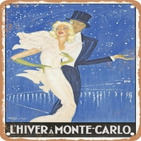 Metalni znak - zima u Monte Carlo Vintage ad - Vintage Rusty Look