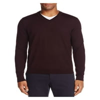 Muška trgovina Muški burgundy V izrez Merino mješavina pulover džemper xxl