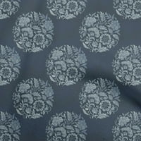 Onuone pamuk poplin teal plava tkanina azijska batik cvjetni šivaći materijal za ispis tkanine sa dvorištem