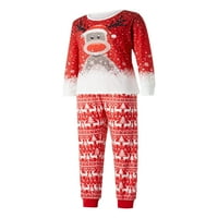 XKWYSHOP Uklapanje porodice Božić Pidžama Set Deer SnowFlake Print Tops Hlače odijelo Xmas Jammyes za