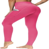 Debele visoke struk joge hlače sa džepovima, trening za kontrolu trbuha pokreće joge gamaše za žene