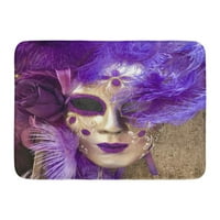 Srebrna kazališna ljubičasta i zlatna venecijanska karnevalska maska ​​maska ​​glumačka glumačka kat