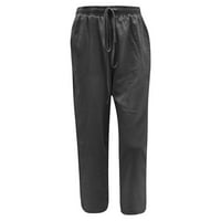 Ležerne pantalone za žene Slim Fit Solid Color Crnkstring elastični struk ravno široke noge hlače udobne