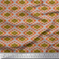Soimoi Gray Japan Crepe Satin Tkanina Stripe & Diamond Geometrijska štampana tkanina od dvorišta široko