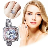 Big Holiday Peding Nakit Ladies Modni prsten Bijeli okrugli dijamantski vjenčani prsten poklon prsten