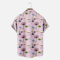 CLlios Muns's Havajske košulje Summer Tropical uzorak Majica Labavi kratkih rukava Dugme dolje Kuglanje
