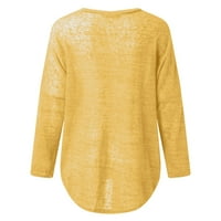 DETDTPE ženski pulover s rukavima na vrhu ramena od labave veličine majica s majicama u majicama žuta