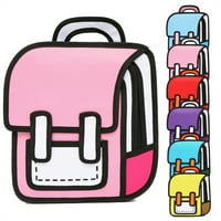 Školska torba Primarne dečke crtane ruksak učenici 3D ruksak muški student-ružičasta