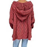 Pleteni džemper za žene prevelizirani solid boja dugih rukava Vulover s dugim rukavima Vruća labava