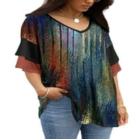 Košulja za košulju u COLISCA V izrez Ljetni vrhovi kratki rukav majica Comfy Work cvjetni tiskani pulover