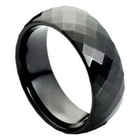 Black Pliveni volfram visoki poljski poljski venčani prsten veličine 9,5