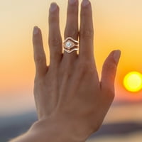 Miyuaadkai prstenovi moda dama prstena za prsten ženski prstenovi set ženski modni cirkonijski rezovirni
