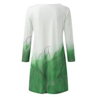 Haljina za blubu za žene obučena za ljeto Ženska modna cvjetna gradijent ispisa valoviti vrat srednje