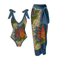 MLQIDK Ženski kupaći kostimi + prikrivaju dva vintage print kupaćim kostima Monokini Bikini kupaonice