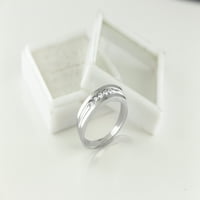 10k bijeli zlatni mens dijamantni prsten, karat okrugli rez prirodni bijeli dijamant 5-kameni godišnjica