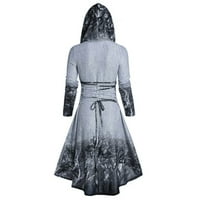 Solakol haljina s rukavima za žene ženske stablo ispisuju haljinu s dugim rukavima i nepravilnim gornjim