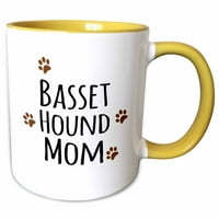 3Droza basset Hound Dog Mama - Doggie prema pasmini - Brown Muddy Paw Prints - Doggy Lover - Vlasnik
