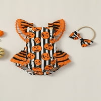 MubIneo novorođenčad dječje djevojke Halloween kombinezon za kombinezon crtani bundeve print Flying