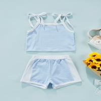 Set ljetne odjeće za novorođenče, prugasti ispis Camisole + elastični šarke za dječake, djevojke