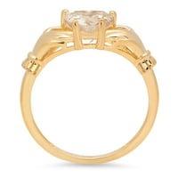 1.06ct srčani šampanjac simulirani dijamant 18k žuti zlatni godišnjica angažmana obložbi Veličina prstena