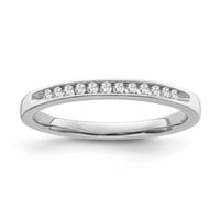 Fini nakit Sterling Silver Silver Diamond prsten, veličina 8