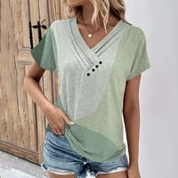 Žene ljetne vrhove Clearence bluze za Dressy Casual Trendy Western V izrez T-košulje Spring Odjeća Tunička