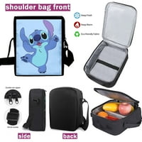Stitch Veliki ruksak s torbom za ručak za olovku, 3D crtani ispisan ruksak za dječake i djevojke