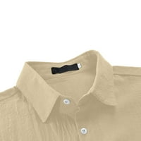 Tking modni muški casual modne pamučne line kardigan majica bez rukava - Khaki M