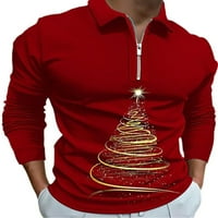 Capreze muns xmas polo majica rever vrat božićni vrhovi dugih rukava bluza okreću nakloni košulja prednja