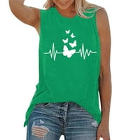 Zodggu Basic Tees tens Tors za žene ECG Butterfly Print bluza Ljetna modna košulja za posade Compy labave