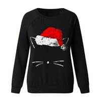 Zimske uštede džemperi za žene za čišćenje žena božićno slovo Ispis patchwork džumperijsko crne boje