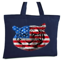 Newkward Styles Američka zastava TIGER CANVAS Tote Bag Tiger Book Bag Patriotski pokloni za muškarce