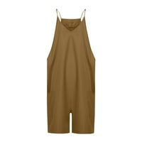 Jumpsuits za žene Ljeto SOLID bez rukava Dressy Women plus veličine džepni patentni šorci za hlače za