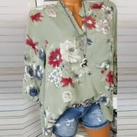 Ljetna bluza Ženska moda Elegantni cvjetni cvjetni cvjetni pulover pulover Ležerne prilike donje vrhunske