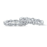 Sterling srebrni mjehurići kubični cirkonijski CZ Spakirani modni prsten za žene, rodijumske veličine