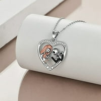 Ljubavna lubanja Privjesak ogrlica Par Romantični vjenčani božićni ogrlica poklon, 26.8 *