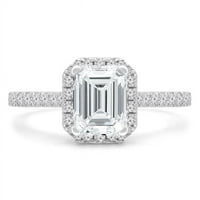 Veličanstvo Diamonds MD210098- 1. CTW Emerald Diamond Radiant Halo Angažman prsten u 14k bijelo zlato