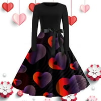 WANGXLDD ženska modna haljina za ispis za patchwork vintage haljina banket haljina za valentinovo