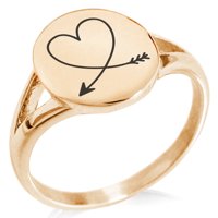 Srčana ljubav od nehrđajućeg čelika Strelica minimalistički ovalni prsten od poliranog izjave