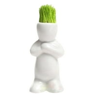 Pgeraug sadnjem malom bijelom muškarcu mini bontaina glava trava kosa bijela keramička vrta, drveća