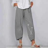 Katalemske ženske hlače Ležerne prilike plus veličina obrezirane hlače za žene uredske kapri hlače top