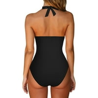 Bikini za tinejdžerske asimetrične bikinije ženske kupaći kostim V retl Halter Fitting Solid Leopard