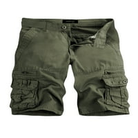 Amiliee Mens Cargo Shorts Gumb sa zatvaračem za zatvaranje patentnih zatvarača Osnovne kratke hlače