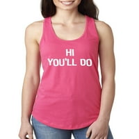 Divlji Bobby Hi - Humor ženski trkački trkački tenk, vruće ružičaste, srednje