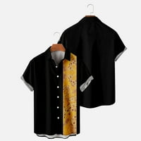 TKLpehg mens gumb niz majicu kratkih rukava Havajska majica Ljetni vrhovi Ležerne prilike modne print