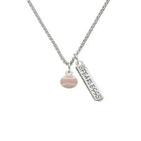 Delight nakit silvertone mini ružičasti softball ili bejzbol silvertone neustrašive bar šarm ogrlice,