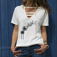 Olinnn ženske ljetne tuničke vrhove T-majice Bagesy Women moda Modni trendi kratkih rukava Swallow maslačak
